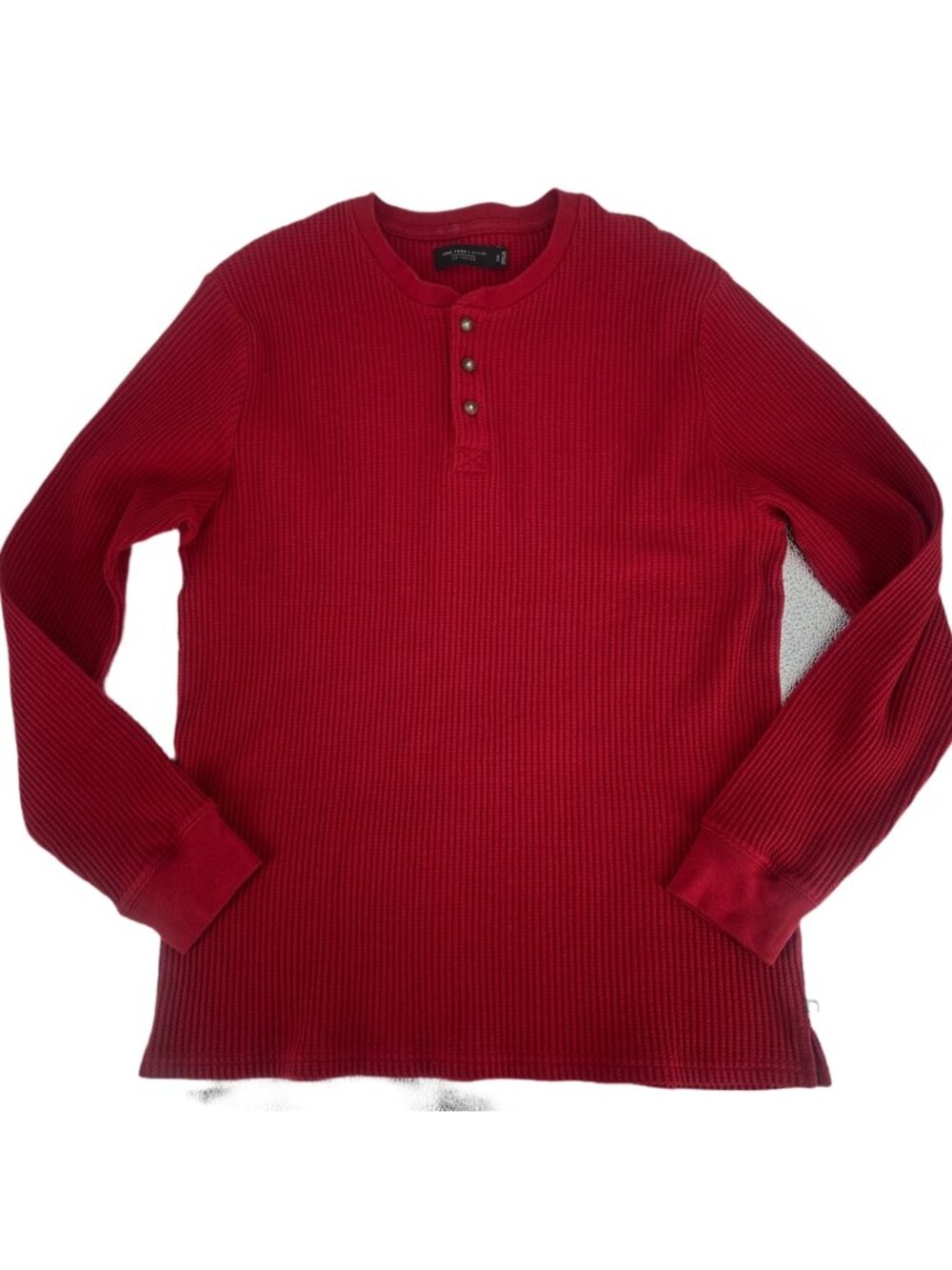 Junk Food Clothing Shirt Boys XXL Cranberry Red Thermal Waffle Knit Henley